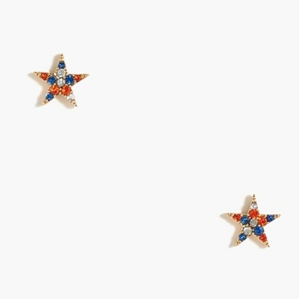 J. Crew Pavé crystal star stud earrings